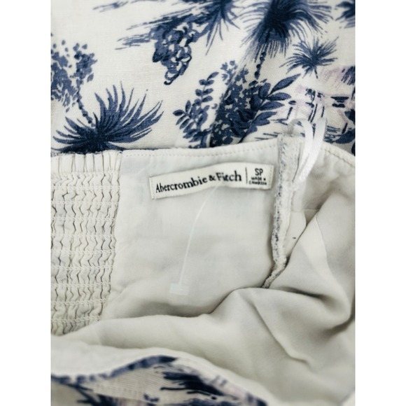 Abercrombie Fitch Dress Womens SP Linen Blend Smocked Sundress Cottagecore Q1008 - Picture 8 of 11